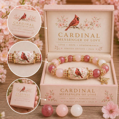 ❤ Cardinal Remembrance Bracelet – Meaningful Red Bead Keepsake Gift
