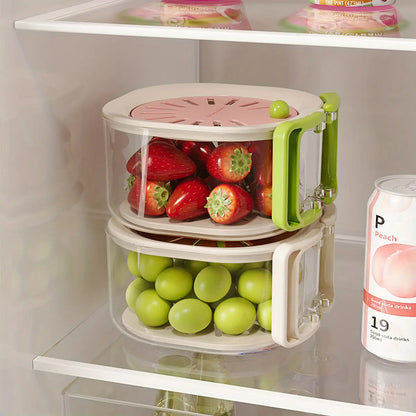 🍓 2-in-1 Fruit Wash & Storage Basket with Lid – Rinse, Drain & Keep Fresh