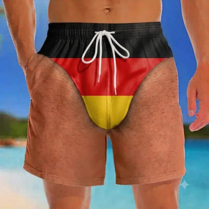 Funny Patriotic Men’s Swim Trunks – Freedom & Chill Summer Beach Shorts 🏖️