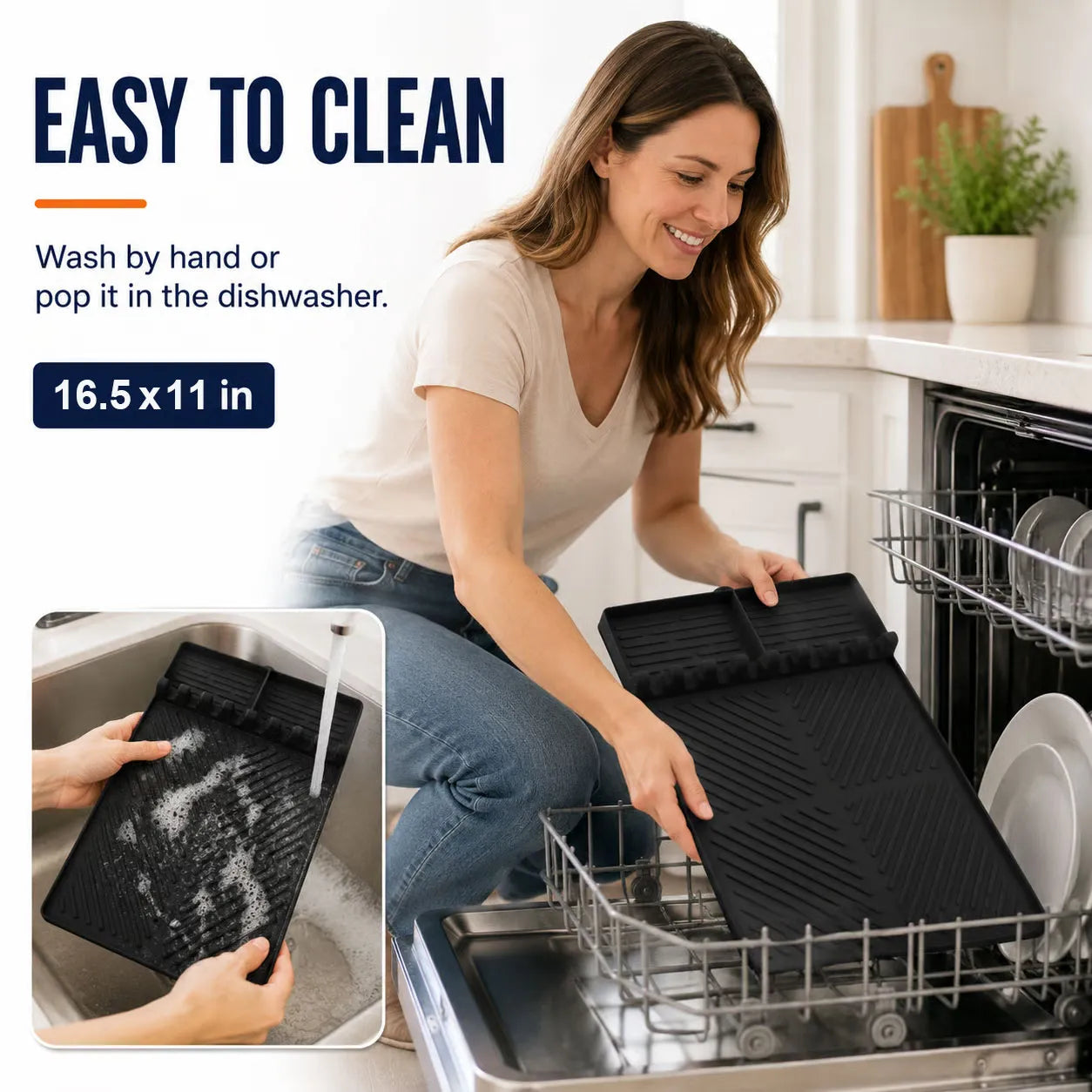 16.5x11" Silicone Mat – Heat Resistant, Dishwasher Safe, Non-Slip for Grill & Counter