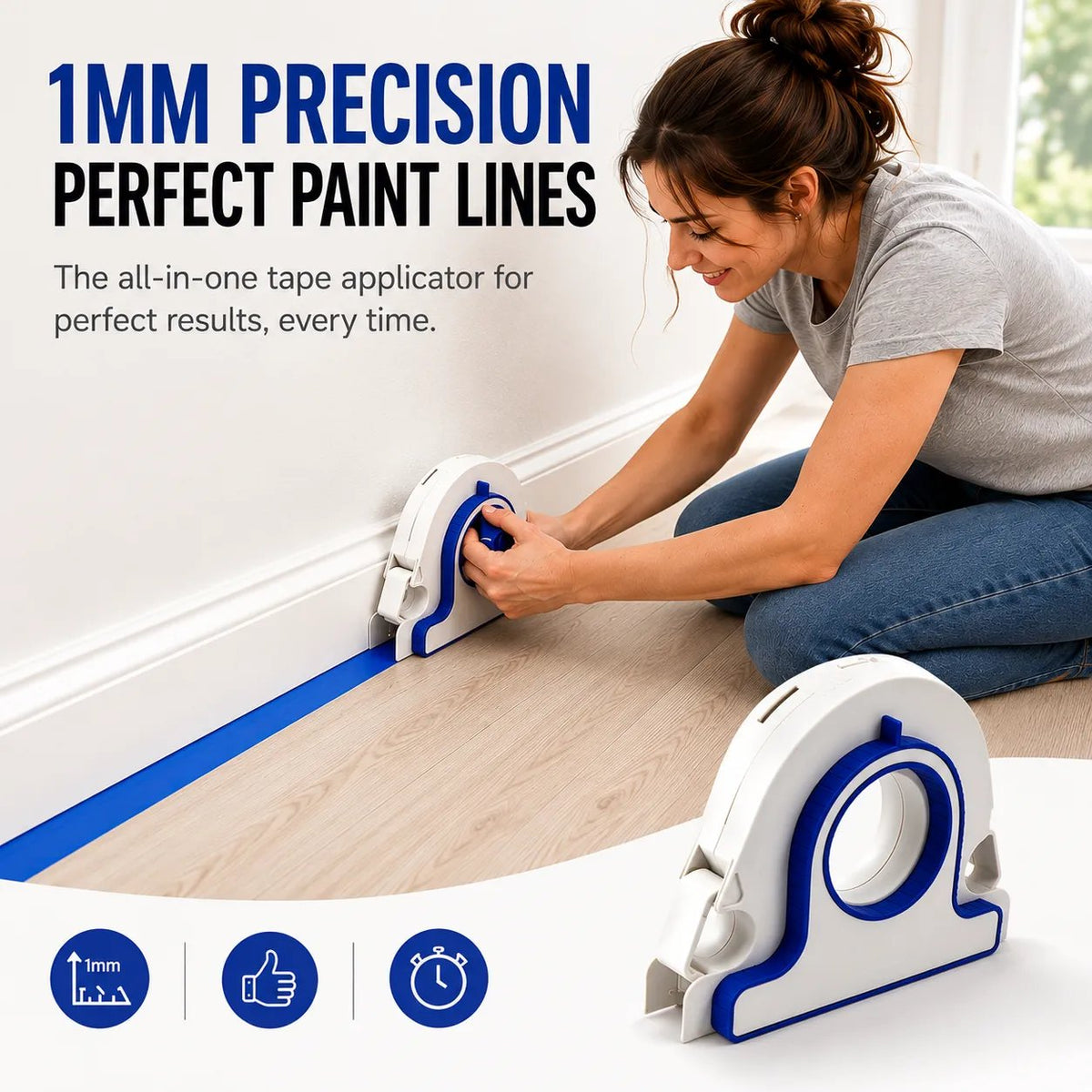🎨 3-in-1 Painter's Tape Applicator – Perfect Paint Lines Made Easy ⭐
