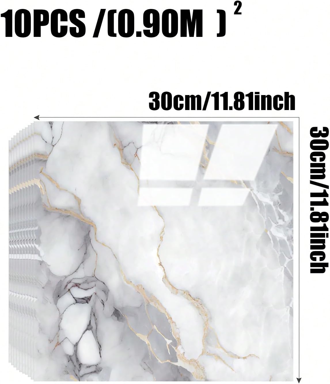 10 Pcs Marble Peel and Stick Waterproof Wall Panels🔥