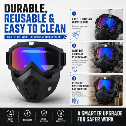 🤿 Auto-Darkening All-Terrain Safety Mask | Anti-Fog & Dustproof All-in-One Shield