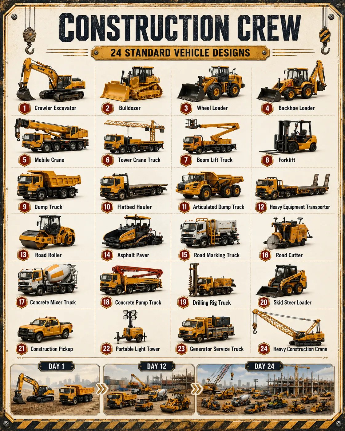 🎄 Vehicle Advent Calendar – 24 Construction & Farm Vehicles