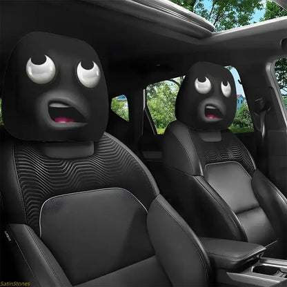 😆 Funny Cartoon Car Headrest Covers – 2PCS Universal Fit 🚗