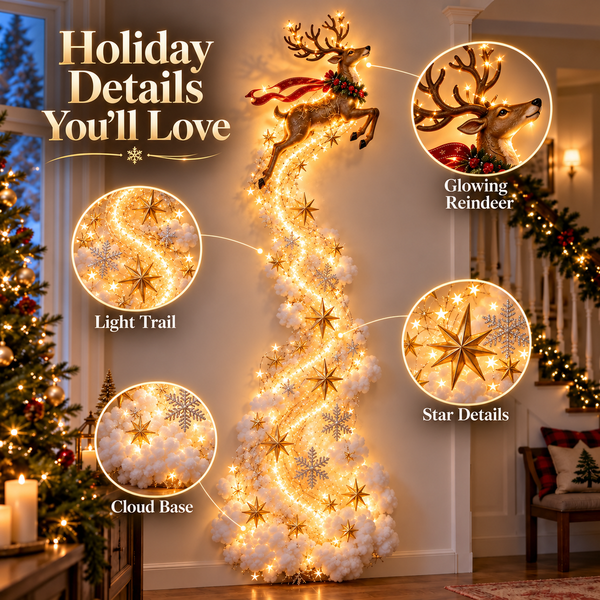 ✨Christmas Magic Trail Wall Light - A Little Christmas Magic, Right on Your Wall✨