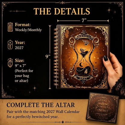 🌙2027 Gothic Weekly Planner – Waiting for the Night Moon & Witchy Organizer ✨