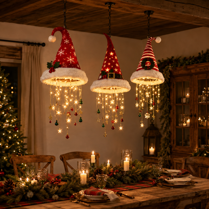 🔥Today 49% OFF🎅 Lighted Santa Hat Hanging Chandelier 🎄
