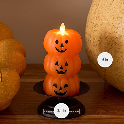 🎃Flameless Jack-O'-Lantern Candles Battery Operated with 6 Hour Timer