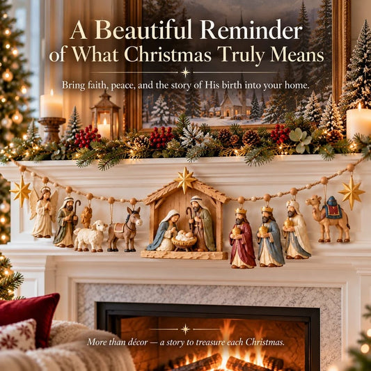 ✝️ 🎄 The Night Hope Was Born – Bethlehem Nativity Christmas Garland(📦Buy 2 Free Shipping)