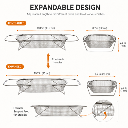 🔥50% OFF TODAY💦 Expandable Over-the-Sink Strainer Basket