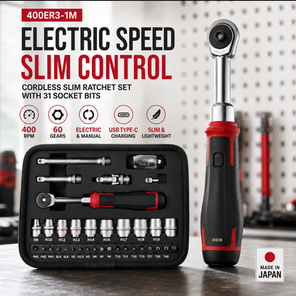 ⚡ 400 RPM Slim Electric Ratchet Wrench – Built for Tight Spaces