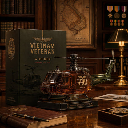 🎖️Vietnam Veteran  Military Helicopter 1965-1975 Whiskey Bottle