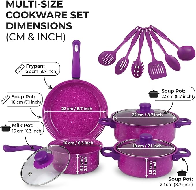 13-Piece Non-Stick Cookware Set | Premium Kitchen Pots & Pans