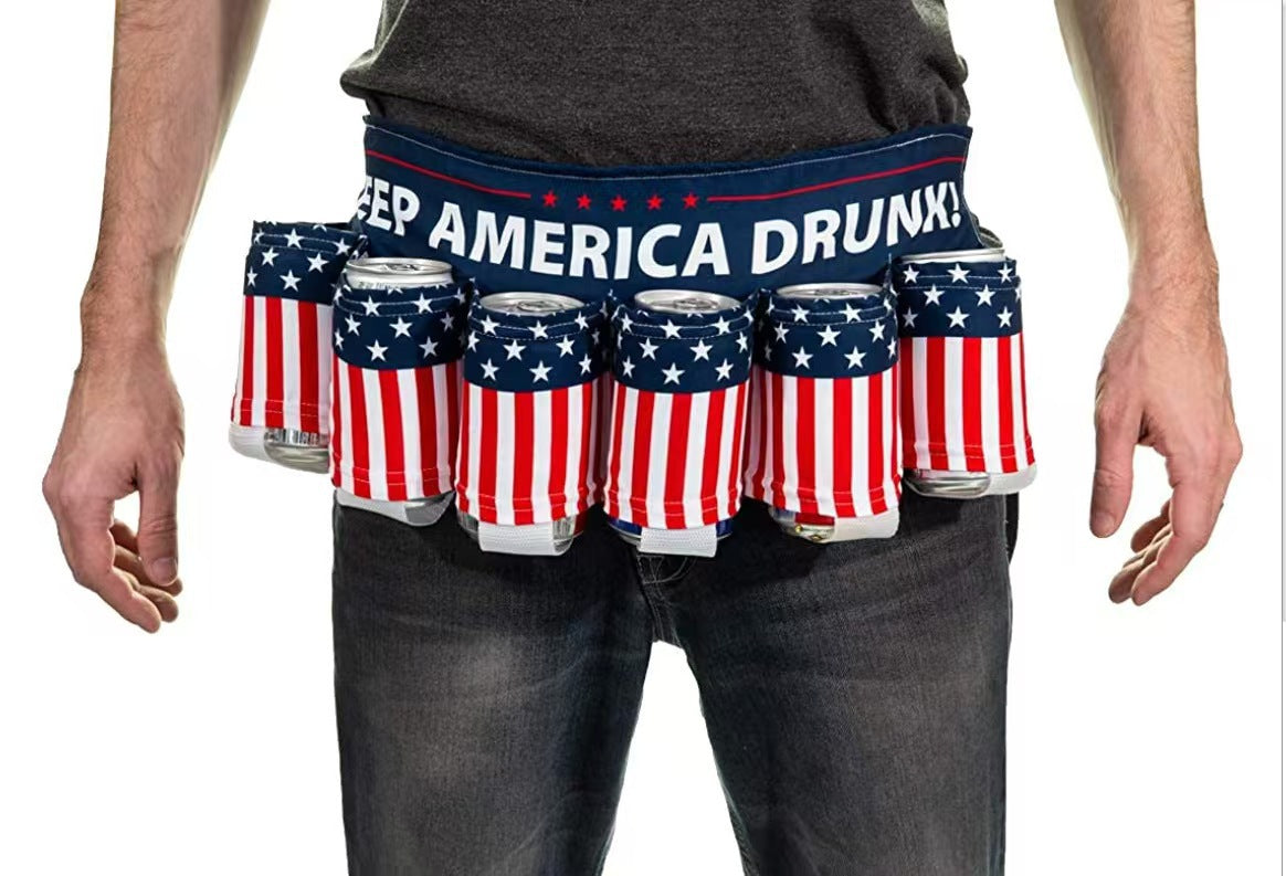 Novelty Beer Belt Holster (6-Pack) – Adjustable Belt – A Must-Have for BBQs and July 4th Parties
