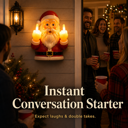 🎅 Light-Up Middle Finger Santa Christmas Decoration