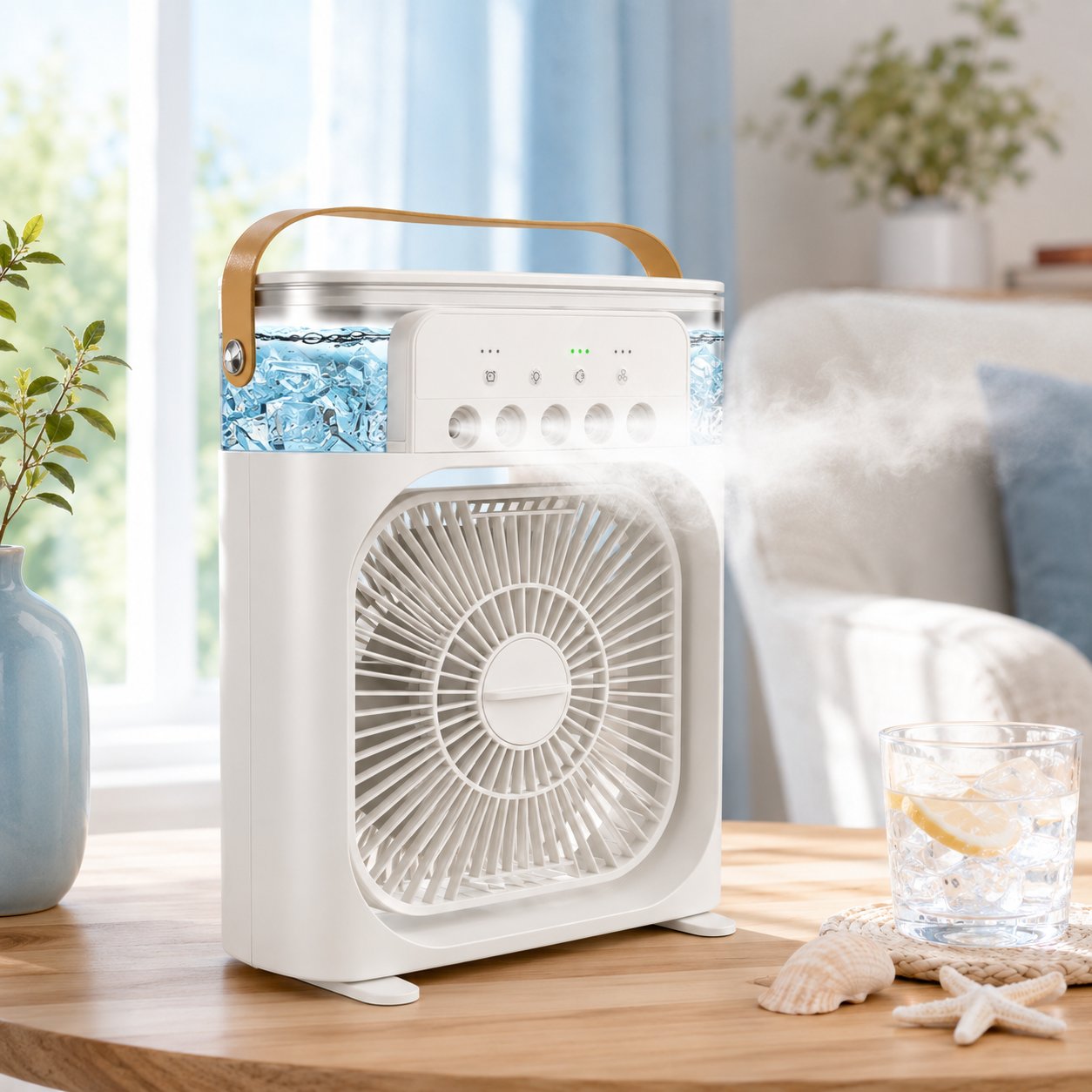 🏆50K+ Sold⚡Four In One Portable Desktop Cooling Fan With Ice Mist