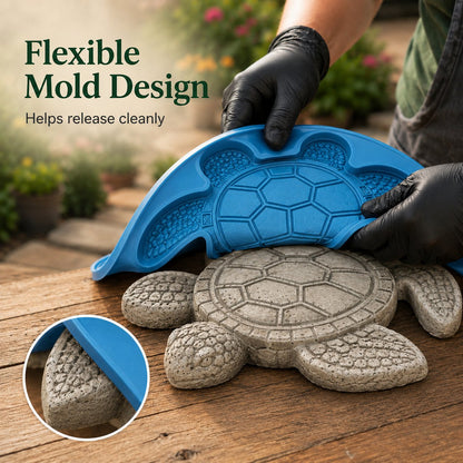 🌊 Ocean Animal Stepping Stone Mold – Reusable Garden DIY Mold
