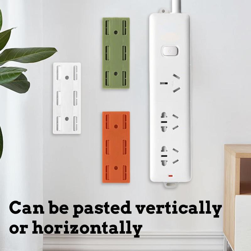 🔥Adhesive Socket Holder – Punch-Free Wall Mount with Cable Organizer Clips