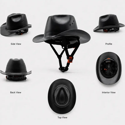 💯 Western Cowboy Hard Hat, Vented Wide Brim Safety Helmet for Construction & Ranch Workers
