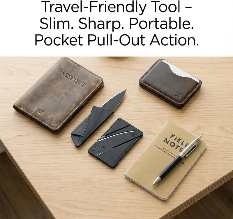 🔥Multipurpose Folding Card Tool – Ultra-Slim Stainless Steel Outdoor Utility Tool