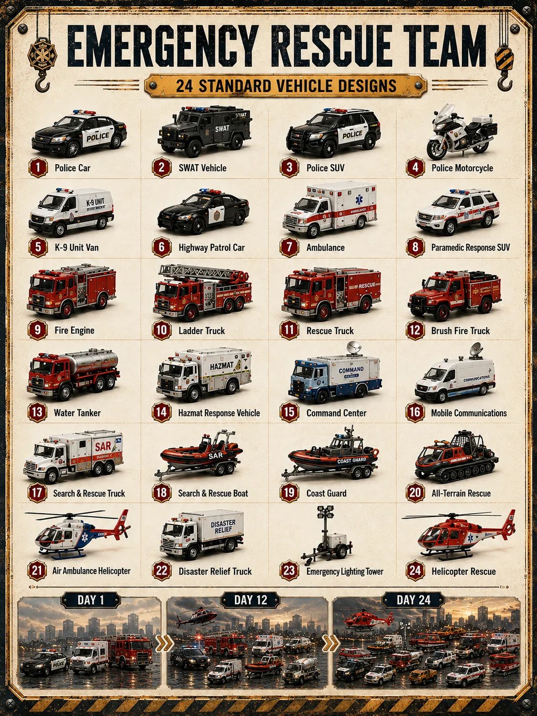 🎄 Vehicle Advent Calendar – 24 Construction & Farm Vehicles