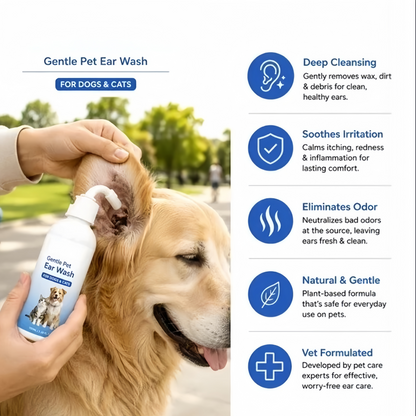 Gentle Pet Ear Wash | Odor-Free Cleaning for Dogs & Cats🌿