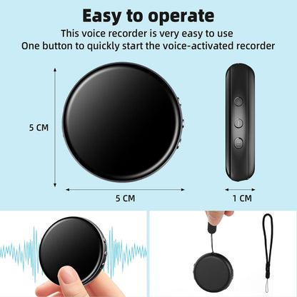 Ultra Magnetic Voice Recorder-One-Touch Recording,Record continuously for 96 hours,HD Noise Reduction,Long Battery,Large Storage,Include OTG adapter