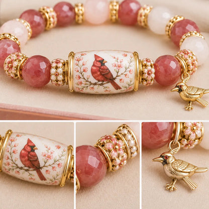 ❤ Cardinal Remembrance Bracelet – Meaningful Red Bead Keepsake Gift