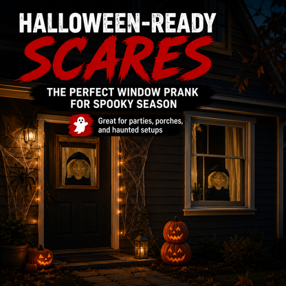 Creepy Realistic Mask for Halloween Jump Scares & Window Pranks