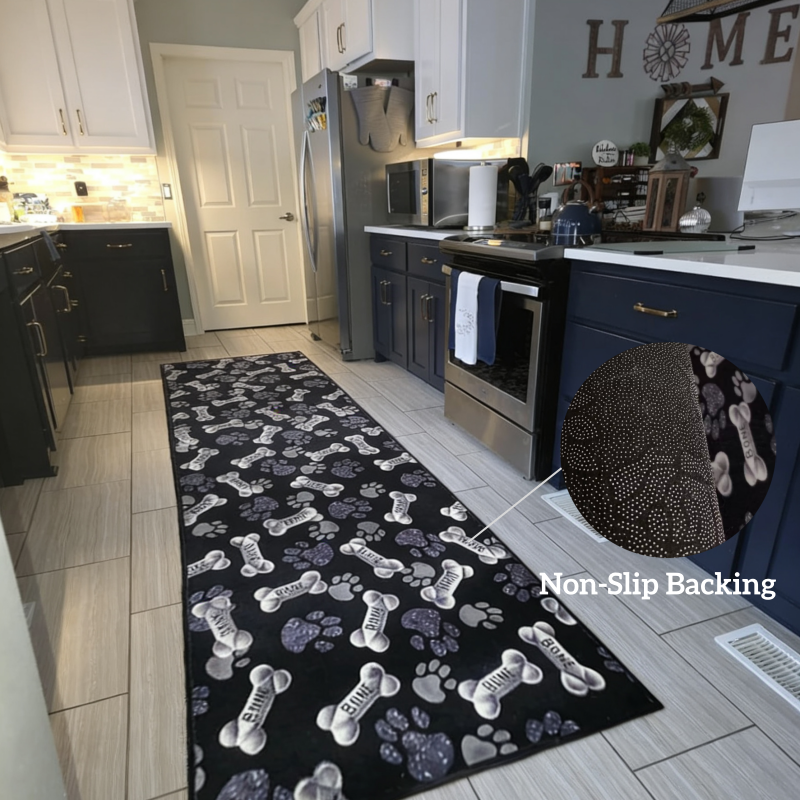 Washable Pet Paw Runner Rug - Non-Slip & Pet-Friendly