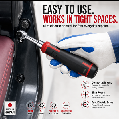⚡ 400 RPM Slim Electric Ratchet Wrench – Built for Tight Spaces