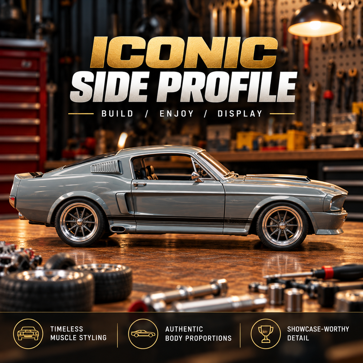 🔥TODAY 49%🏎️ 1967-Inspired GT500 Fastback DIY Model Car Kit – Build & Display