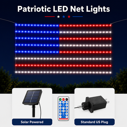 Outdoor solar American flag light, 6.5 ft x 3.28 ft, ultra-bright; suitable for Independence Day, National Day, and Memorial Day decorations; waterproof solar outdoor light.