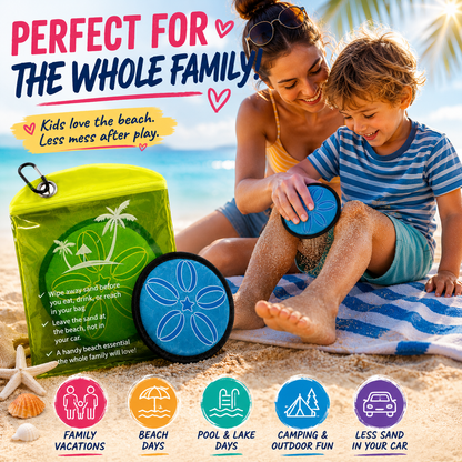 Must-Have Beach Sand-Removal Bag — Gentle, skin-friendly formula featuring seven natural ingredients and coconut oil; talc-free—an essential for your beach trip.