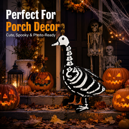 Glow-In-The-Dark Halloween Lawn Goose Skeleton Outfit