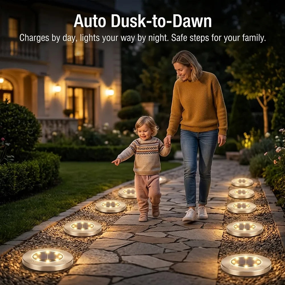✨🏡8-LED Solar Garden Lights – Waterproof Outdoor Pathway Decor