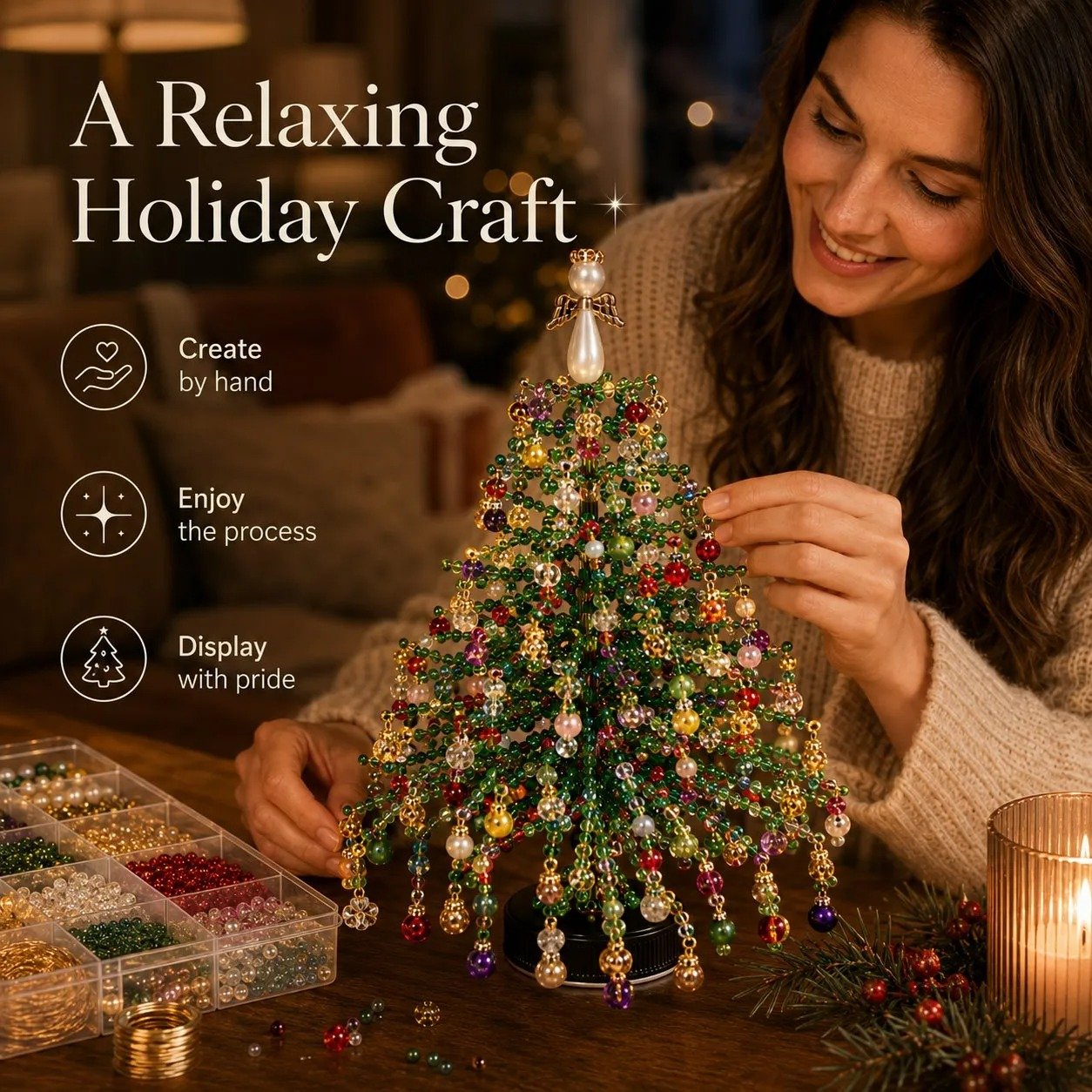 DIY Beaded Christmas Tree Kit |✨ Create A Christmas Memory With Your Own Hands