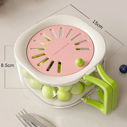 🍓 2-in-1 Fruit Wash & Storage Basket with Lid – Rinse, Drain & Keep Fresh