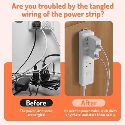🔥Adhesive Socket Holder – Punch-Free Wall Mount with Cable Organizer Clips