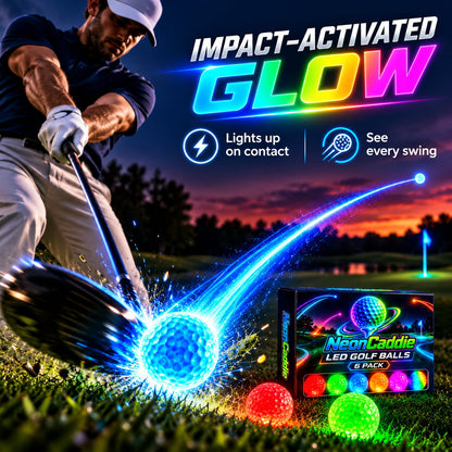 🌙⛳ Night Golf LED Balls – 6-Pack Light Up Golf Balls