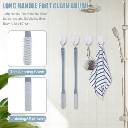 🦶 Long-Handle Toe Gap Cleaning Brush – Soft Exfoliating Foot Scrubber 🧼