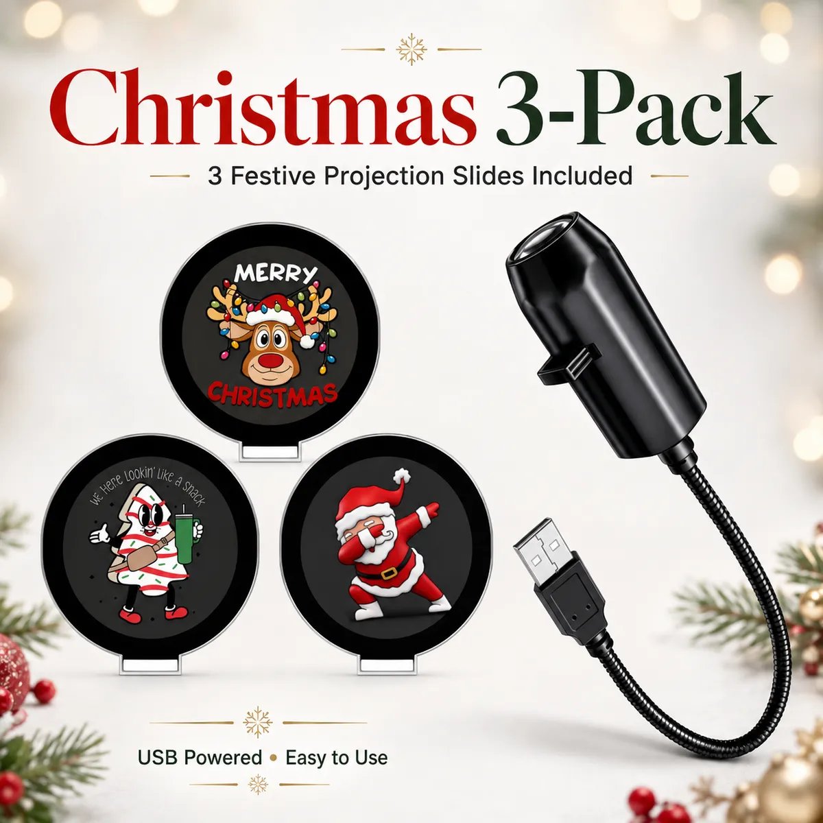 🎄👻 ✨Plug & Play HD Holiday Projector for Christmas & Halloween Decor