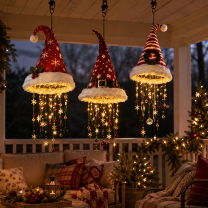 🔥Today 49% OFF🎅 Lighted Santa Hat Hanging Chandelier 🎄