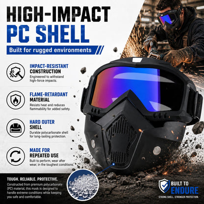 🤿 Auto-Darkening All-Terrain Safety Mask | Anti-Fog & Dustproof All-in-One Shield