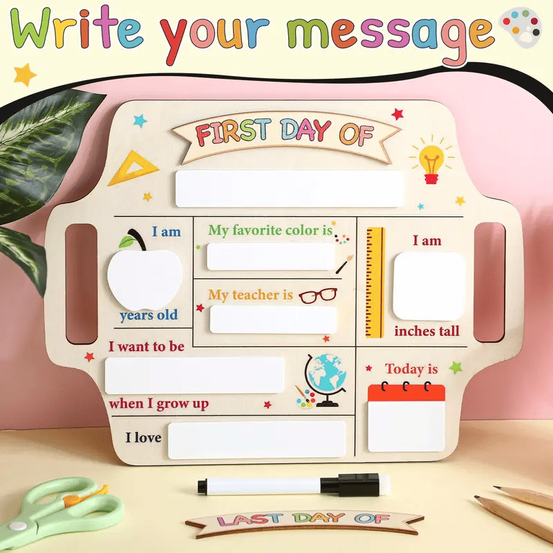 First Day of School Sign Reusable Back to School ChalkBoard