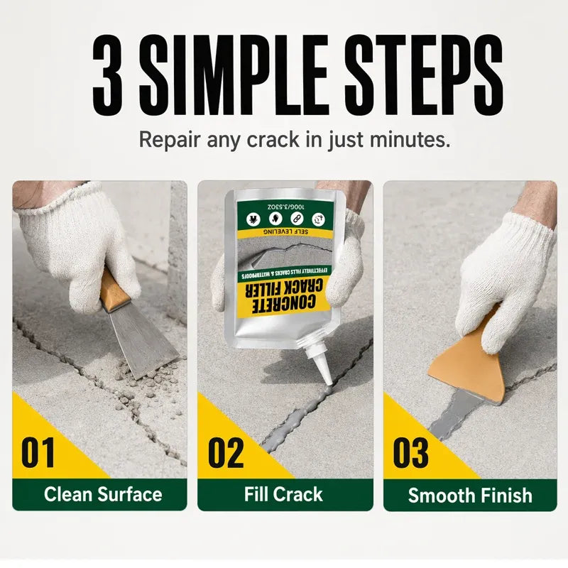 🛠️ Waterproof Concrete Crack Filler for Concrete Repair