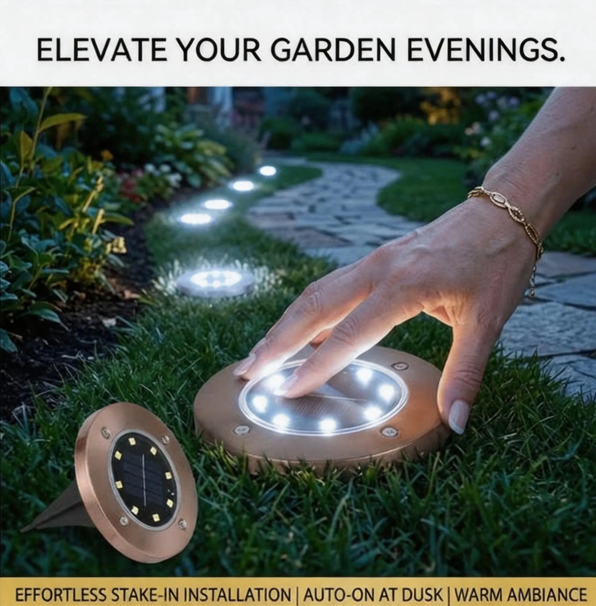 ✨🏡8-LED Solar Garden Lights – Waterproof Outdoor Pathway Decor