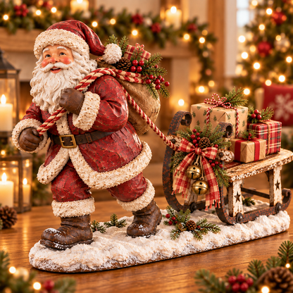 🎁 Santa’s Christmas Sleigh Farmhouse Table Decor