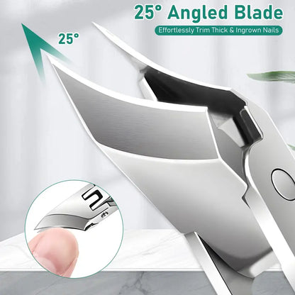 3-Piece Wide-Mouth Splash-Proof Angled Nail Clippers